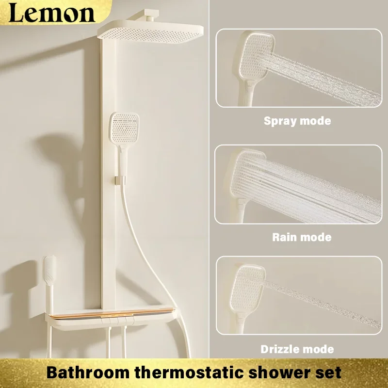 

Lemon - Digital Display Piano Key Waist Spray Shower Set Grey Shower System Set Bathroom Bath Booster Sprayer