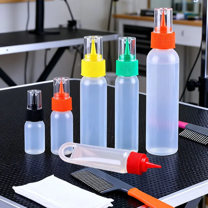 5Pcs 30-120ml Empty PE Plastic Squeeze Bottles W/ Long Tip Lid Refillable Mini Sample Travel Container For Liquid Glue Ink Paint