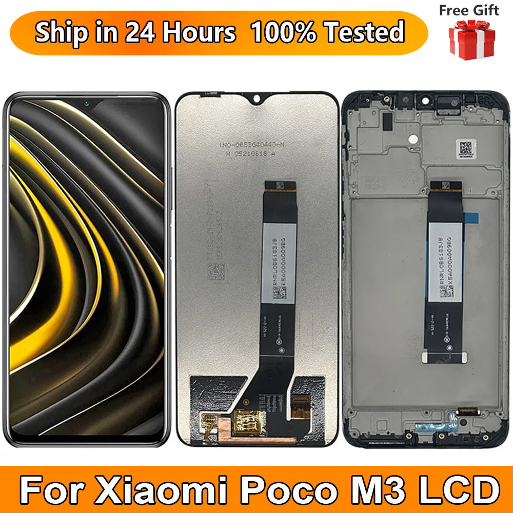 

6.53“New For Xiaomi Poco M3 LCD Display Touch Screen Sensor Digiziter Assembly Replace For Xiaomi Poco M3 LCD With Frame