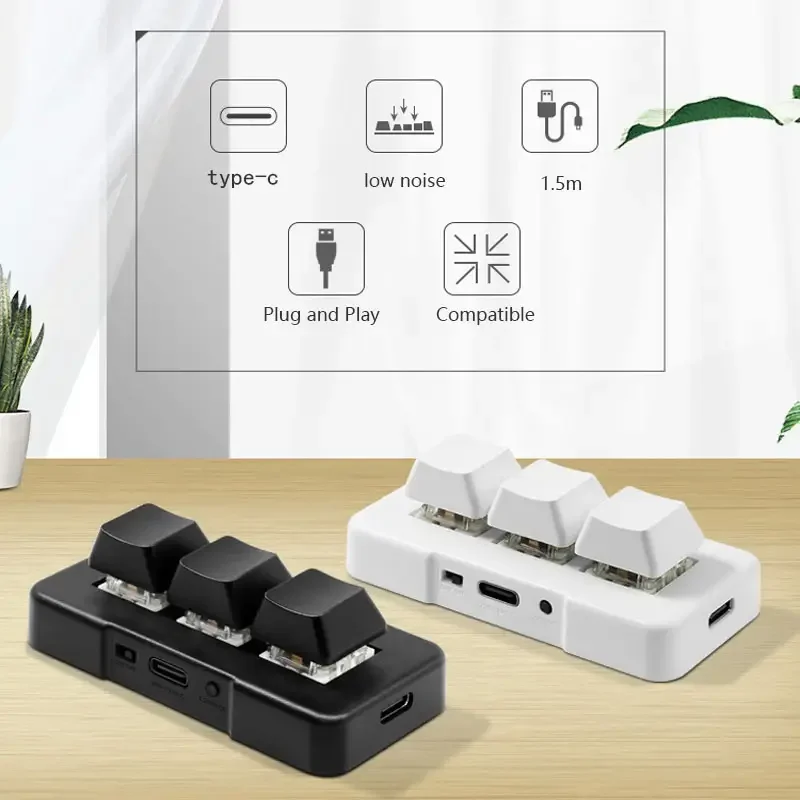 Custom Mini Mechanical Keyboard Bluetooth Wireless Game Macro Programming One-click Password Copy USB Three-button Keyboard