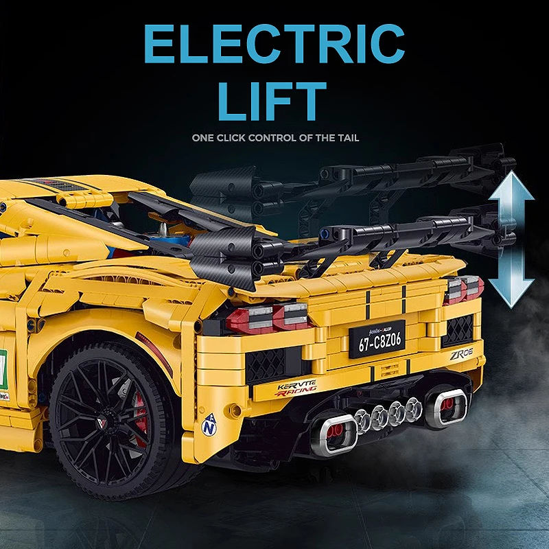 Guly 10622 MOC Technical Vehicle Super Sportcar C8 Model Building Blocks Bricks Diy Puzzle Toy Birthday Gifts For Kids