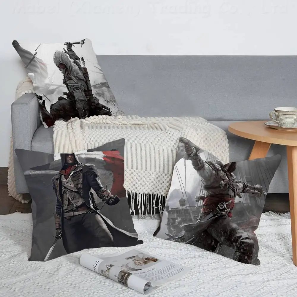 GAME Assassin's Creed Cushion Cover Car Throw Pillow Case For Sofa Car Christmas Gift 40x40cm 45x45cm