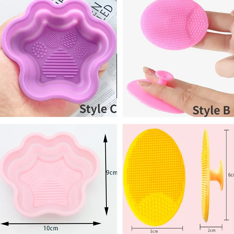 Tampon de nettoyage pour pinceaux de maquillage en silicone, nettoyant pour brosses cosmétiques, planche à récurer, livres de gel, fond de teint en polymères, le plus récent