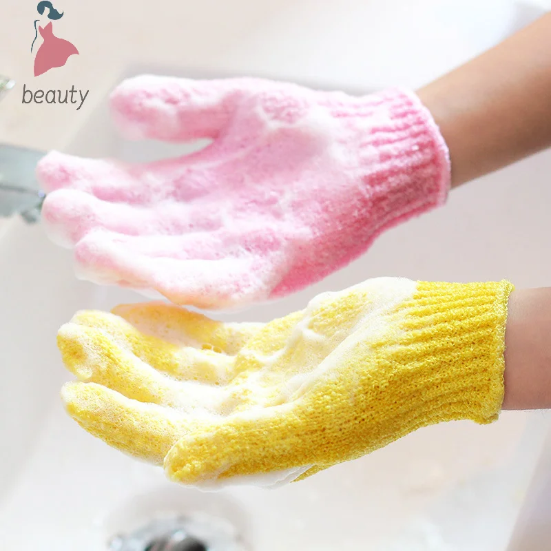 Guantes de baño de piezas para niños, toalla de ducha para el hogar, exfoliante, lavado corporal, toallita elástica, suministros de limpieza para la espalda, 1 ud.