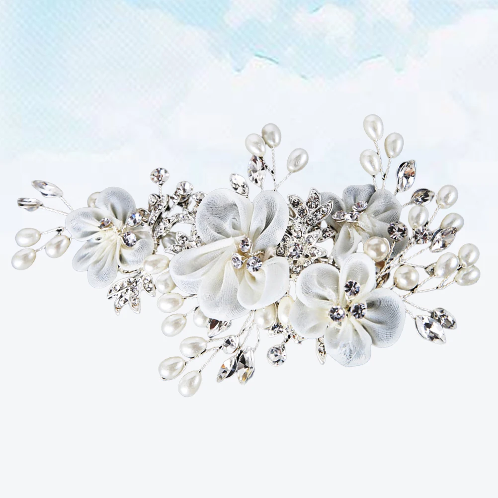 

Flower Hairpin Clip White Color Bridal Wedding Hairpins Decoration for Bride Bridesmaid Rhinestone Hair naments Elegant Crystal