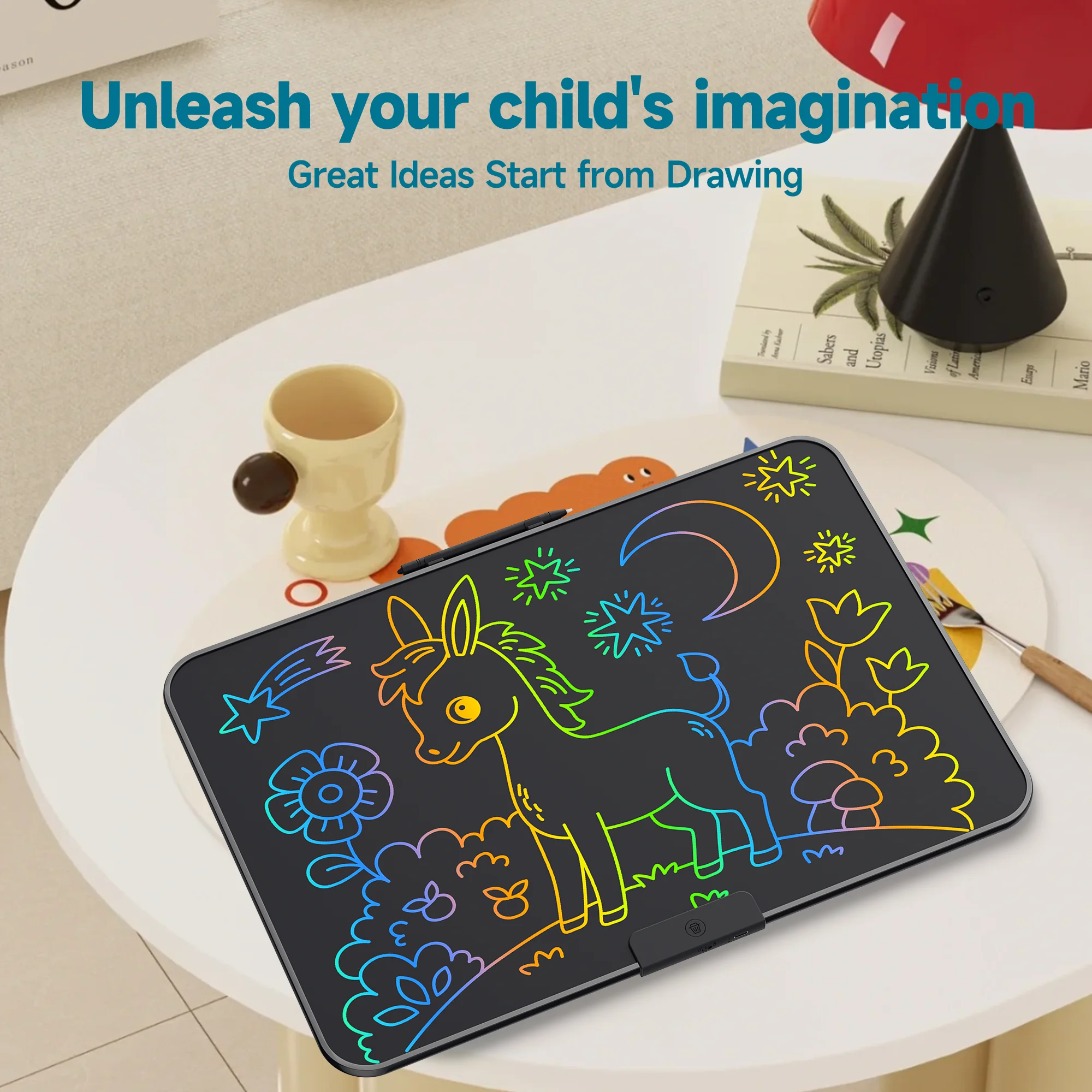 22-Inch LCD Electronic Drawing Board, Ideal for Gifts, Durable Educational, Rechargeable Writing Board for Children and Adults