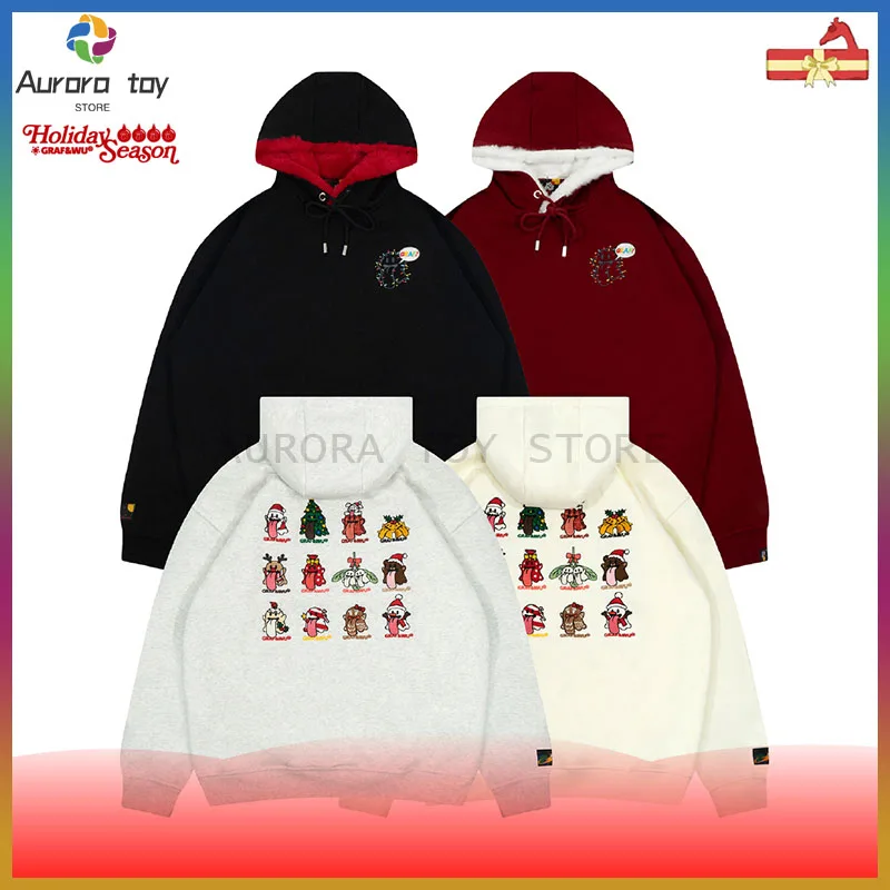 

New GRAF Twelve Cute Ghosts Vintage Americana Loose Hoodie Long Sleeve Cute Ghost Sofa Blanket Custom Christmas Birthday Gift