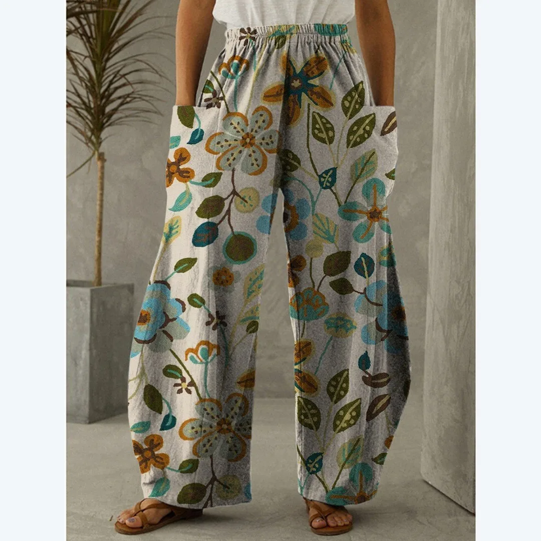 SPRING AND SUMMER WOMEN FASHION TRAVEL TREND CASUAL LAZY WIND STRAIGHT LEG WIDE LEG CASUAL PANTS, LOOSE SLIM AND STYLISH 2024