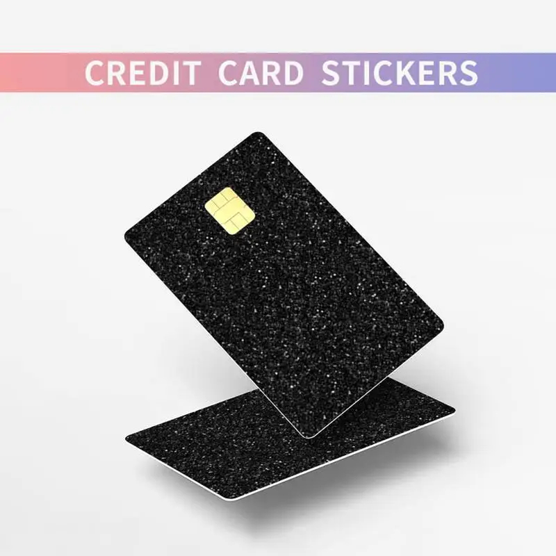 Credit Card Skin Stickers 4pcs Card Skin Shiny Removable Cover Bubble Free Card Protection Film Waterproof Bank Card Protecting