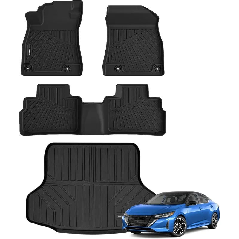 US All Weather Floor Mats Cargo Mat Fit for Nissan Sentra 2020-2024 TPE Liners Sentra Accessories Set All Season Guard