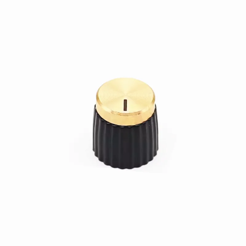 5 Stück 16x16mm Aluminium-Kunststoff-Set Zeiger / Zeigerloser Drehknopf für Marshall Gitarreneffektgerät Blumenförmiges Innenloch 6mm – Detail 3