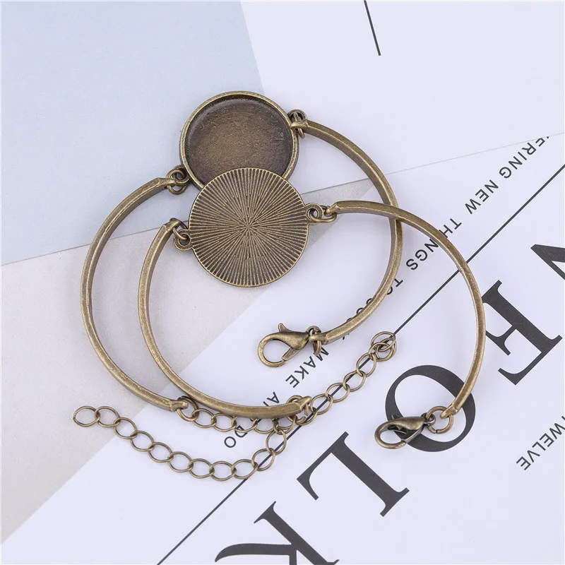 10pcs 45x4mm Zinc Alloy Metal Bracelet Charms Connector Bronze DIY Jewelry Making Accessories Findings