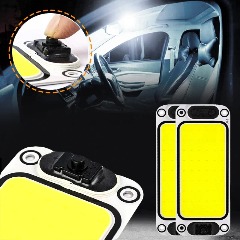 Bande lumineuse de lecture LED 12-24V, pour voiture, éclairage d'intérieur universel, plafonnier avec interrupteur marche/arrêt, pour Van, camion, camping-Car, bateau