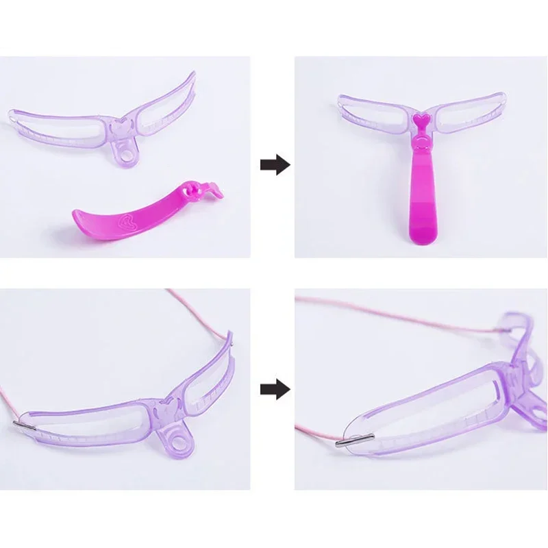 3D アイガイドカード修正された眉描画 8 個再利用可能な眉毛ステンシル眉毛型初心者 PVC スラッシュテンプレートメイクアップツール