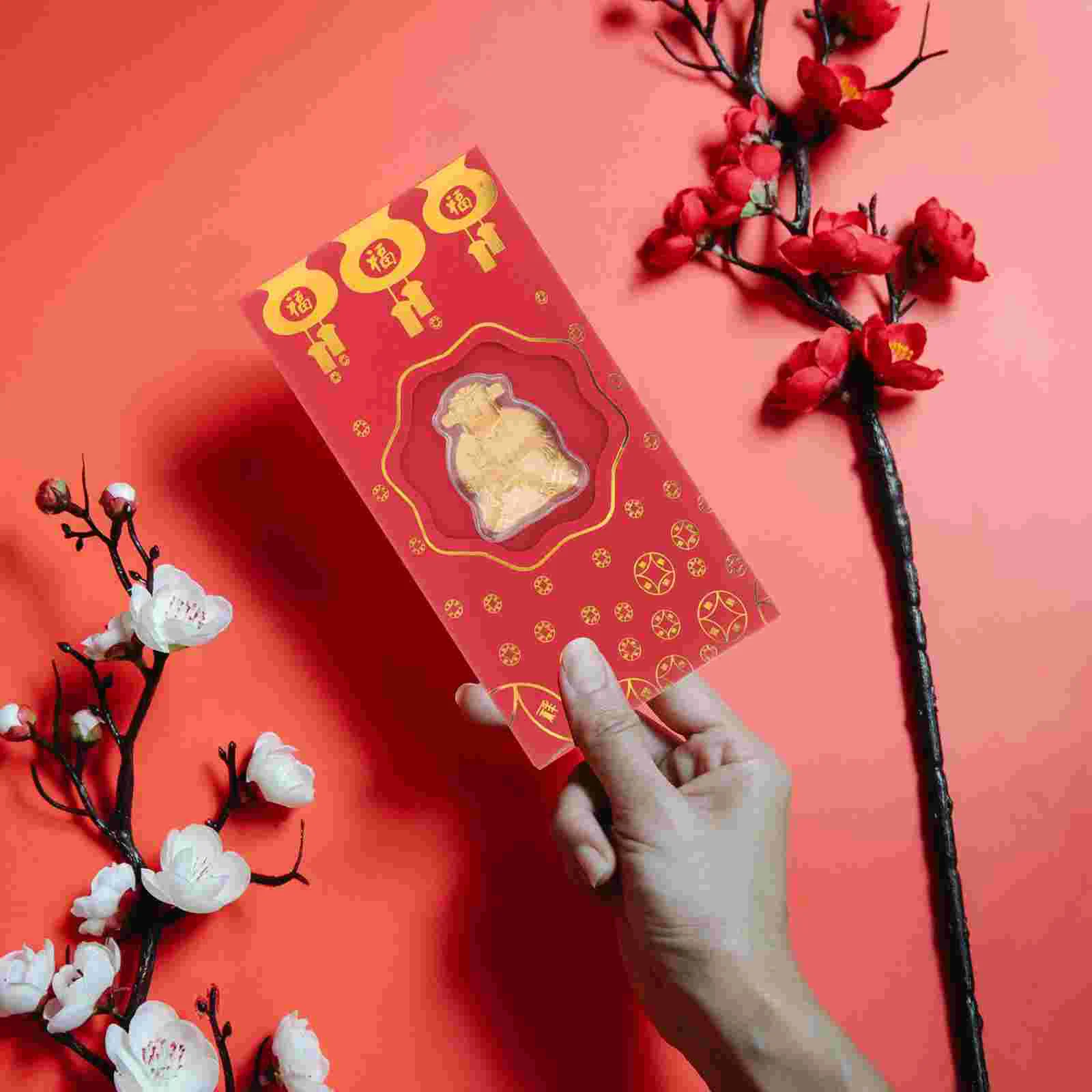 10 Pcs God of Wealth Red Envelope Chinese Style Envelopes New Year Money Storage for Kids Decorative Fine Packets