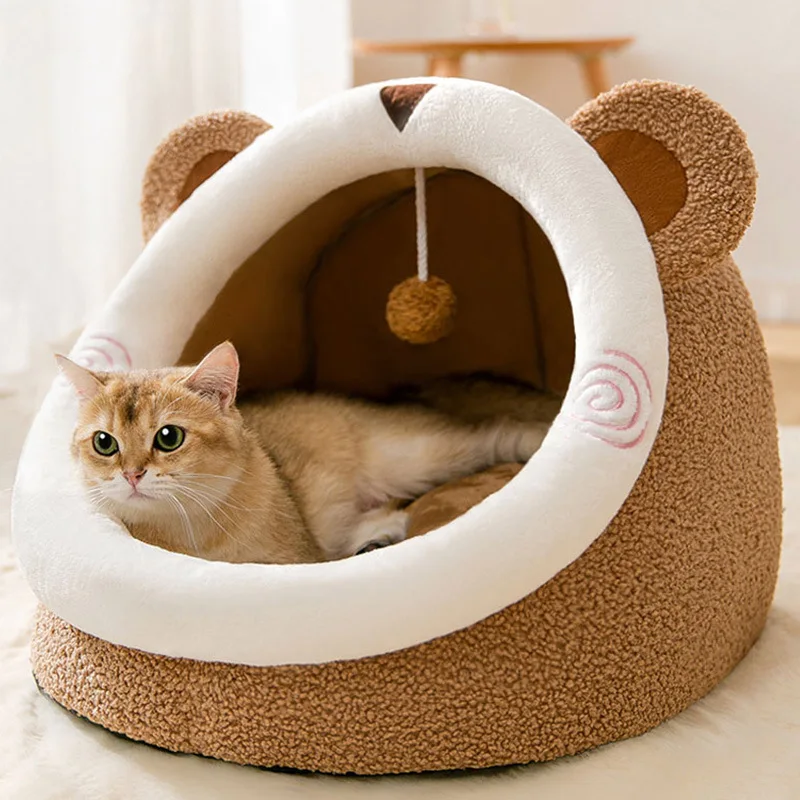 

Warm Dog House Detachable Pet Sleeping Bed for Small Medium Dogs Cats Soft Non-slip Dog Kennel Puppy Kitten Nest Pet Supplies