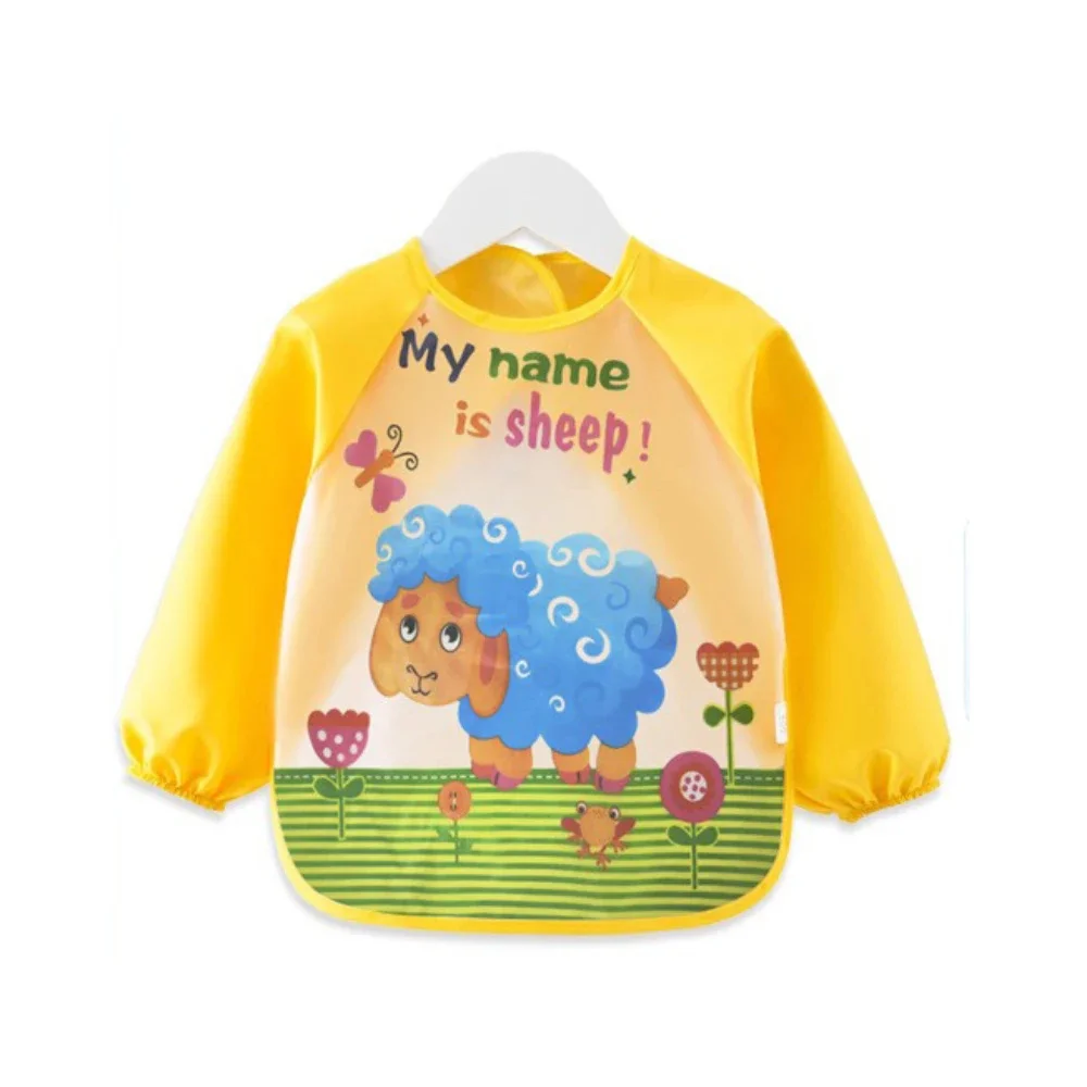 Kids Waterproof Bib, Outerwear Smock, Baby Feeding Clothes, Painting Reverse Wear, Infant Bib, Soft Durable image 6