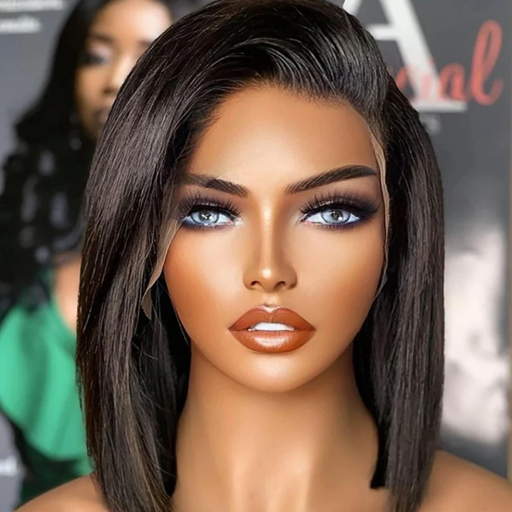 Bone Straight Bob Wig Lace Front 100% Human Hair Wigs For Women Short Bob Wig Lace Frontal Wig 8-16inch Wig Human Hair 150%