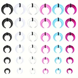 BESTEEL 1Pc Stainless Steel 14G-4G Septum Pincher Taper Septum Ring Acrylic Spike Horseshoe Tunnel Nose Ear Cartilage Stretching