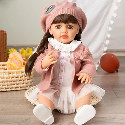 22 pollici Full Body Soft Silicone Vinyl Girl Reborn Baby Doll con capelli realistici dipinti Bebe Reborn Toys Reborn Doll for Baby Toy