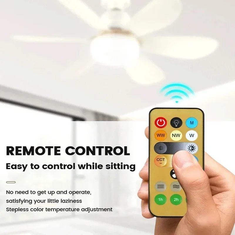 30W/40W E27 Ceiling Fan Light with Remote Dimming LED Lights Suitable Fan Intelligent Silent Ceiling Fan for Living Room Bedroom image 4