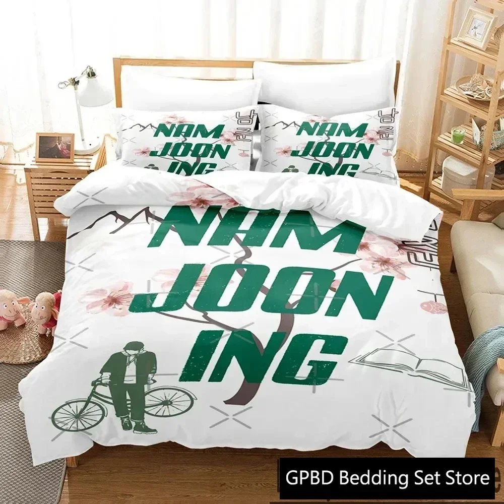 

3D Print RM Kpop Nam-joon Kim Bedding Set Double Twin King Duvet Cover Comforter Pillowcase Boys Girls Adults Bedroom