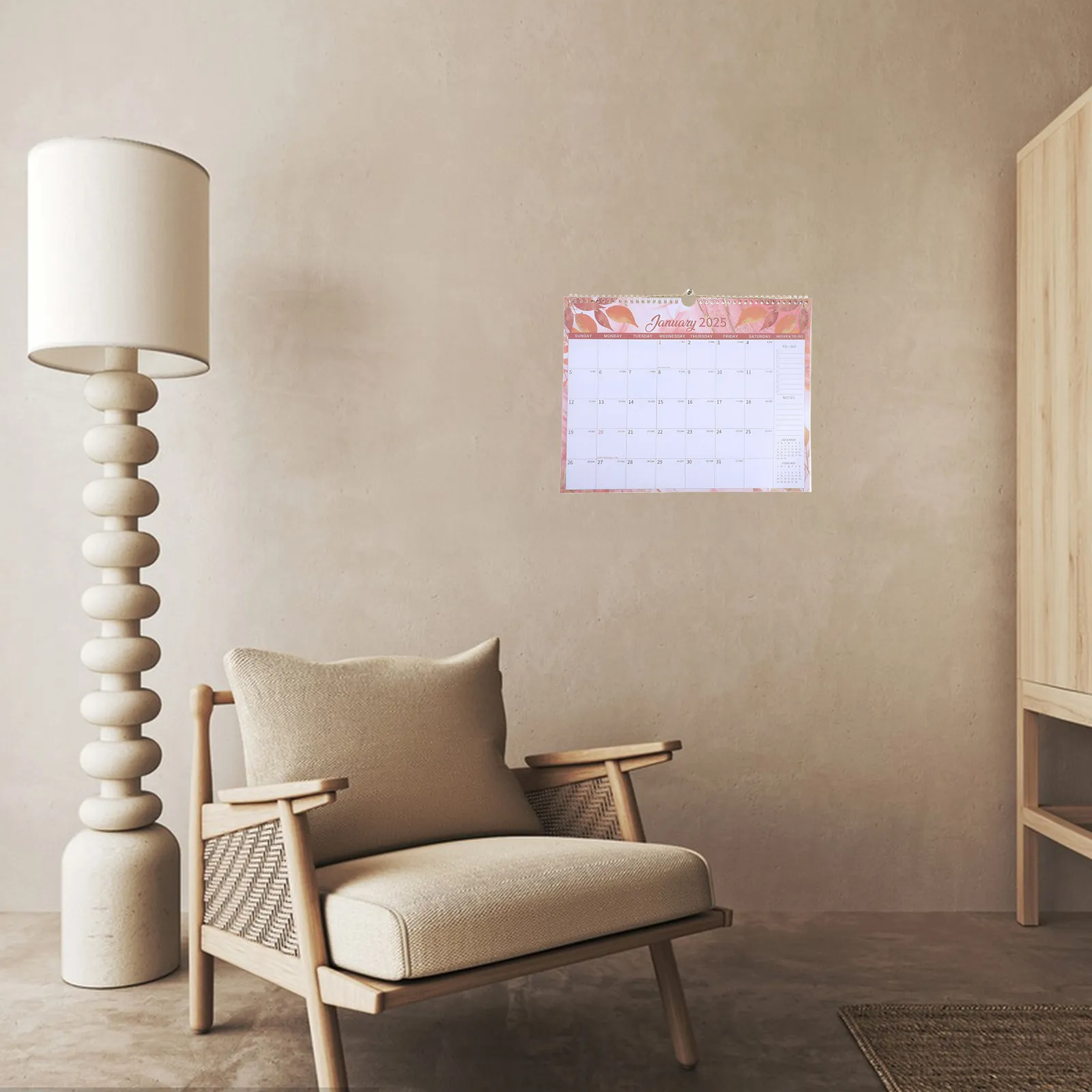 

2025 Wall Calendar Floral Monthly Design for Office Home Decor Hanging Schedule Planner Large Yearly Calendar Functional Daily