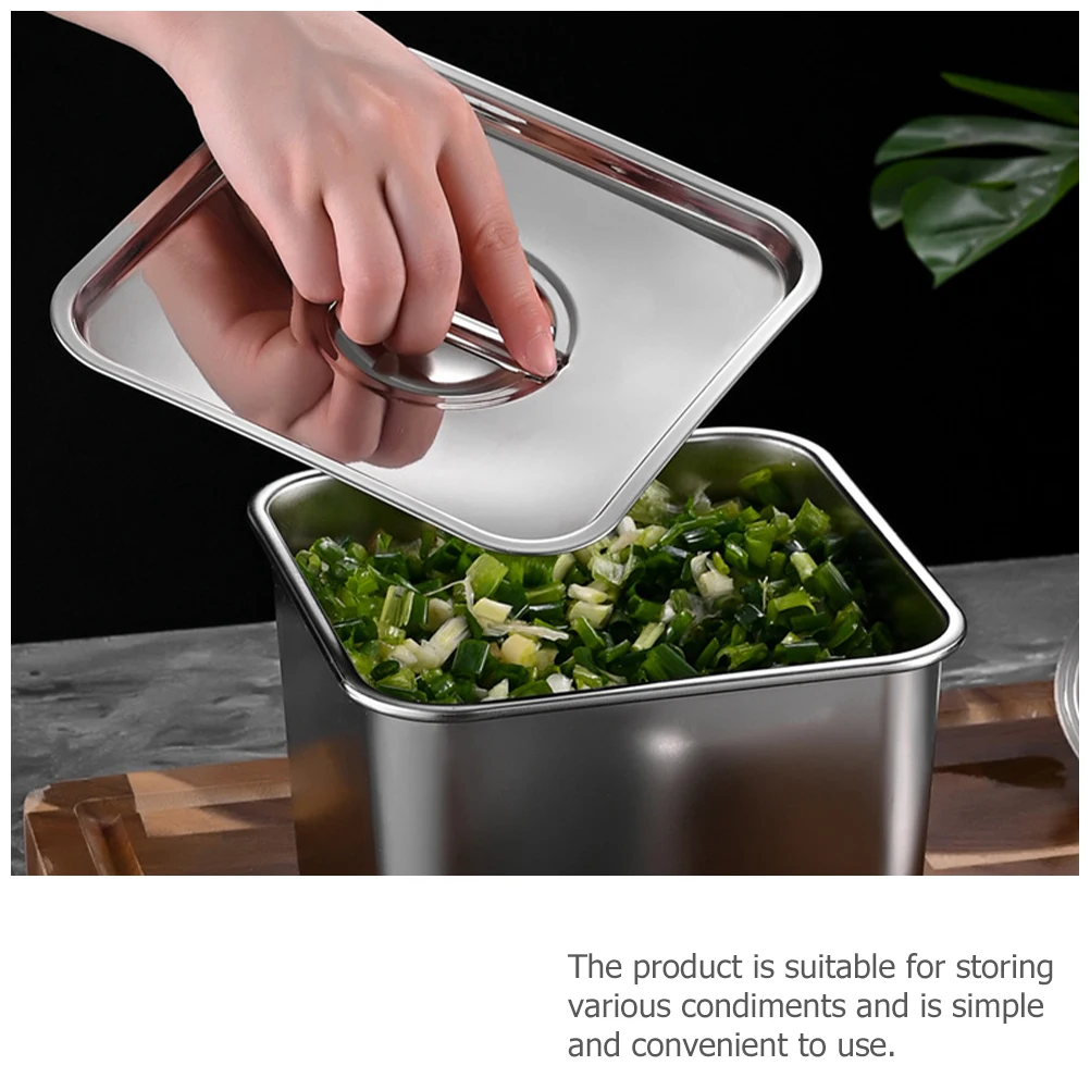 

Stainless Steel Spice Box Multifunctional Condiment Storage Jar Kitchen Gadget For Salt Pepper Sugar Organizer Container