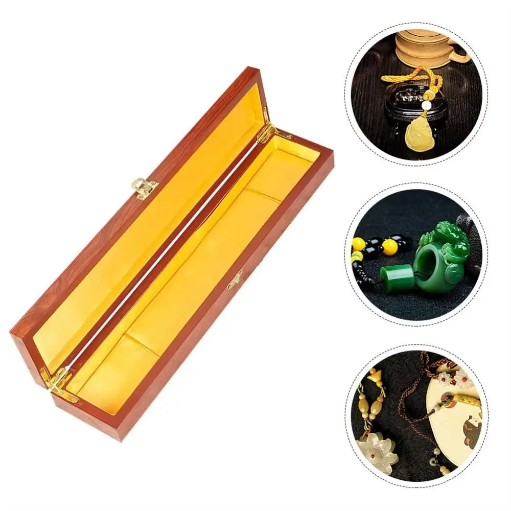 

Retro Wooden Jewelry Box Storage Box Elongated Design Vintage Trinket Case Ethnic Vintage Jewelry Packaging Box
