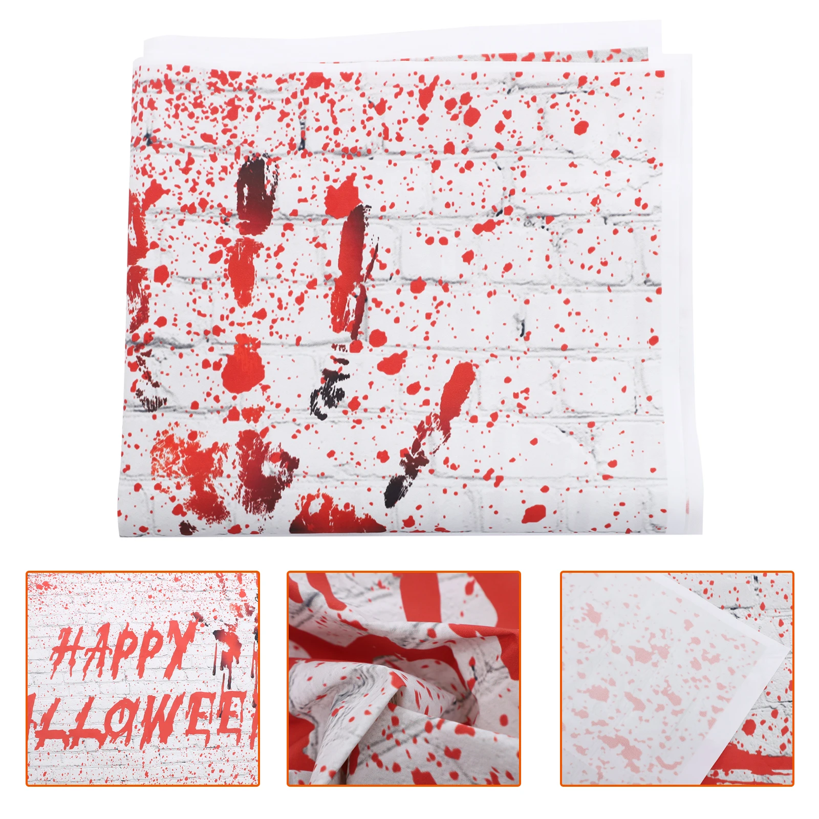 

Blood Palm Print Background Cloth Halloween Backdrop Decor Scary Photography Props Vinyl Brick Wall Tapestry Curtains