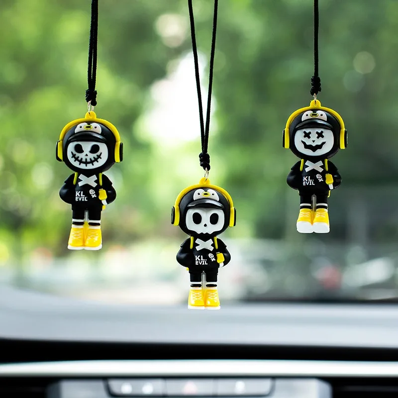 

New 3D Car Pendant Creative Halloween Cute Car Pendant Car Rearview Mirror Pendant Decoration Creative Skull Car Accessories