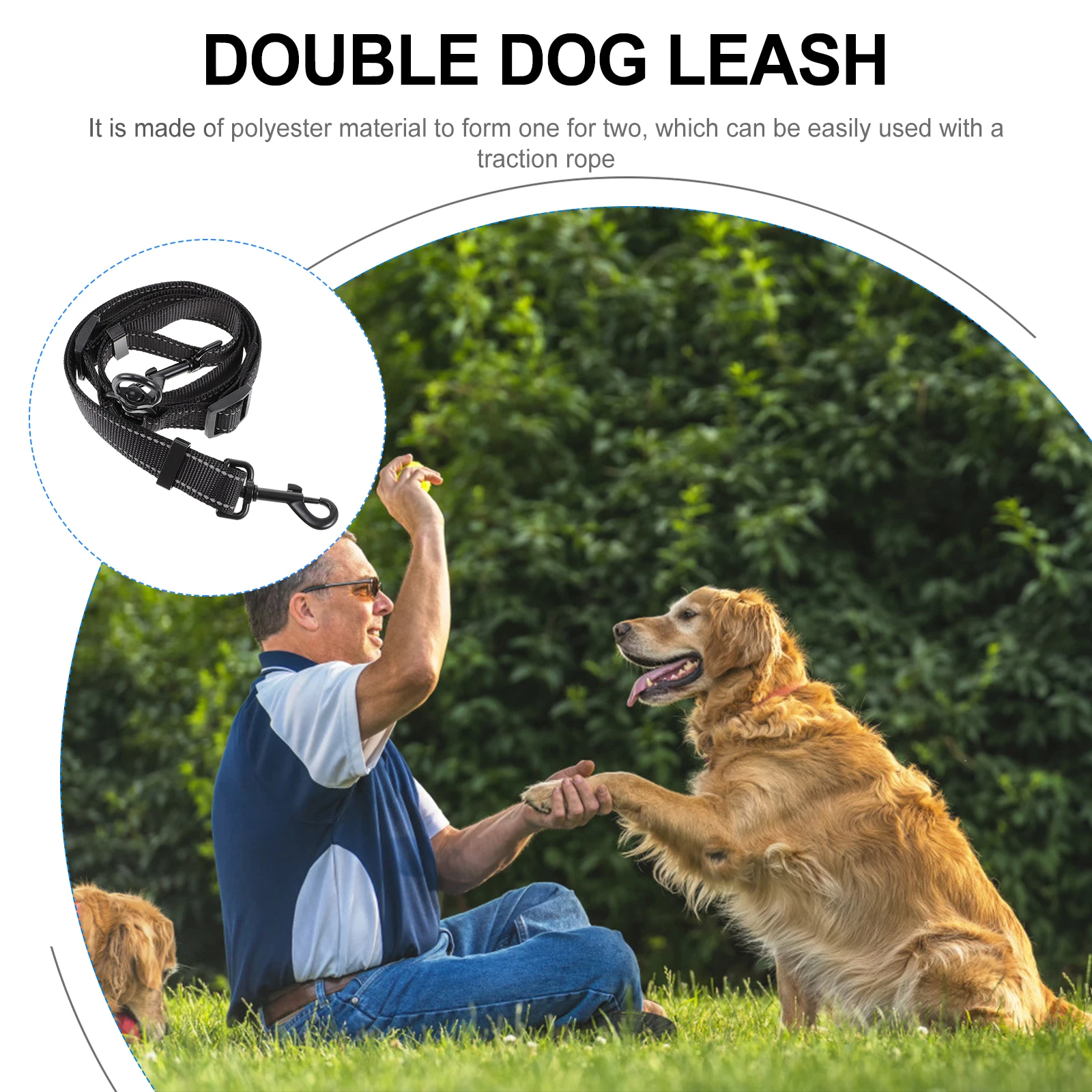 

Double Lightweight Portable Dog Leash Portable Adjustable Long Training Outdoor Dual Pet Supply Dog Walking leash