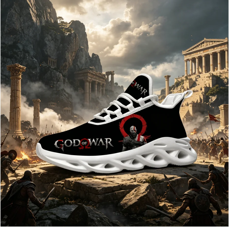 

God of War Kratos Blade Sneakers Soft Sole Shockproof Anti Slip Unisex Outdoor Walking Footwear