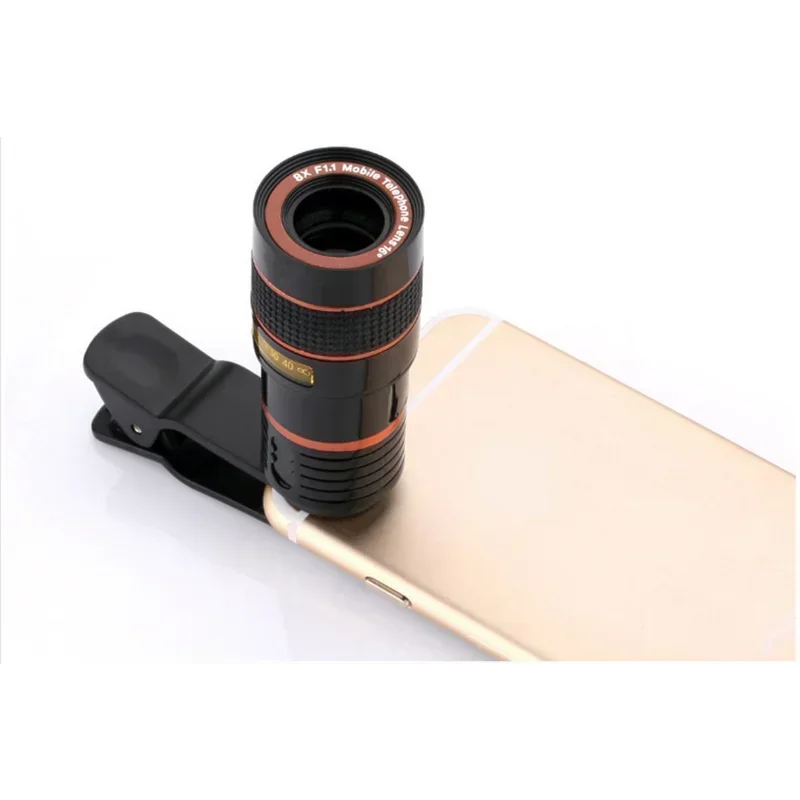 Lens Universal Clip 8x Zoom Phone Camera Telephoto Lens Monocular Telescope Phone Universal Optical Telescope Lens For iPhone