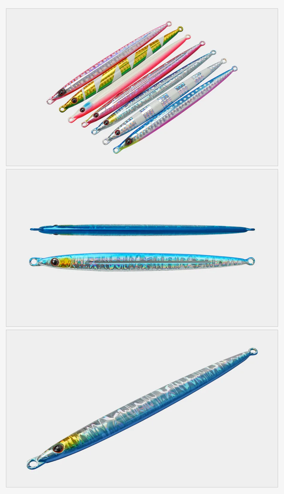 NOEBY Bleistift-Jig-Angelköder, 109 mm, 60 g, Shore-Jigging, sinkender Wobbler, künstlicher harter Köder, Jerking-Fall-Metall-Jig, Salzwasser-Jig – Detail 6