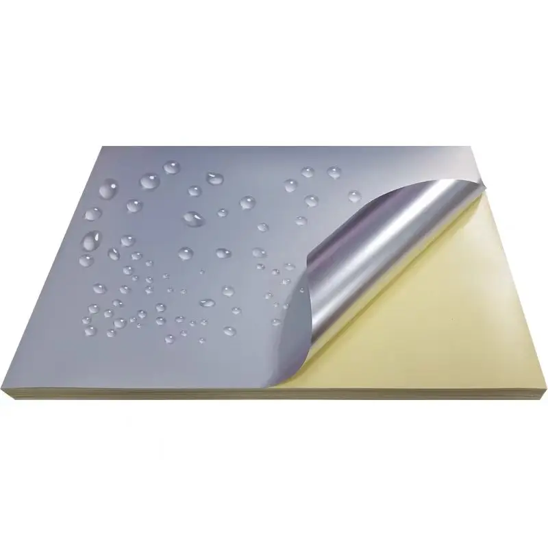 A4 20 STKS Mat Zilver Kleefpapier Waterdicht Scheurbestendig Sterk klevende sticker voor inkjetlaserprinten - afbeelding 2