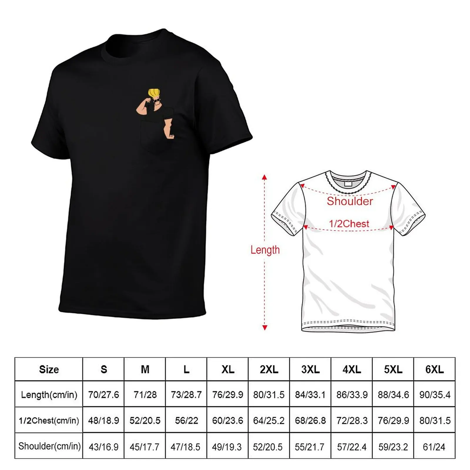 Johnny Bravo in Pocket T-Shirt Plus Size Loose Fit T-Shirt