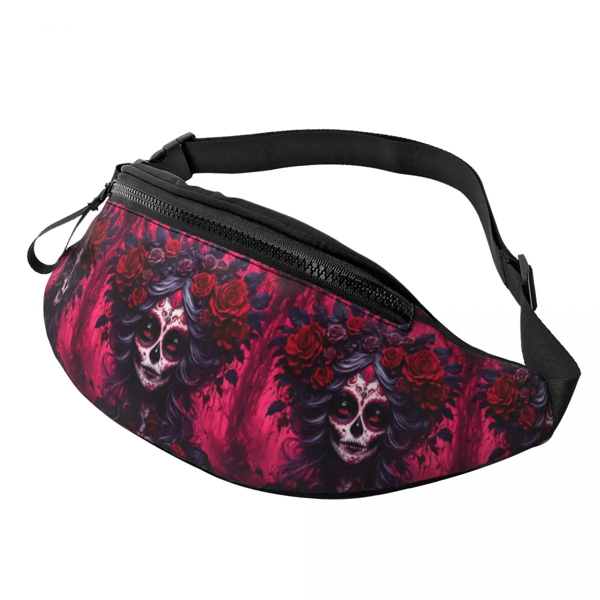 catrina-mexicana-menina-dia-dos-mortos-acucar-cranio-cintura-saco-para-mulheres-homens-crossbody-fanny-pacote-correndo-telefone-bolsa-de-dinheiro