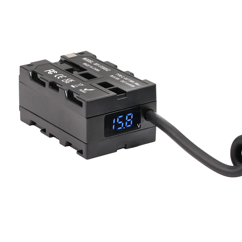 FOTGA NP-F ダミーバッテリーアダプター D-TAP から NP-F550/750/970 アダプター カメラモニター用 ワイヤレストランスミッター ダミーバッテリーアダプター