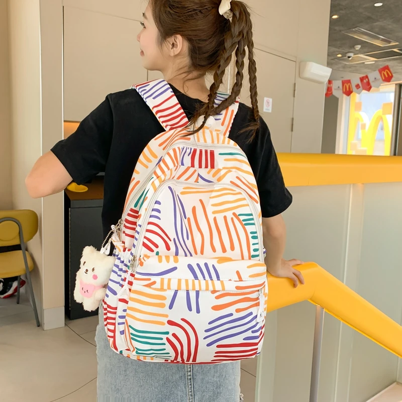 

Bags for Women 2023 New Multiple Pockets Anti-Theft Back Zipper Fashion Backpack Casual Travel Single Girls Schoolbag