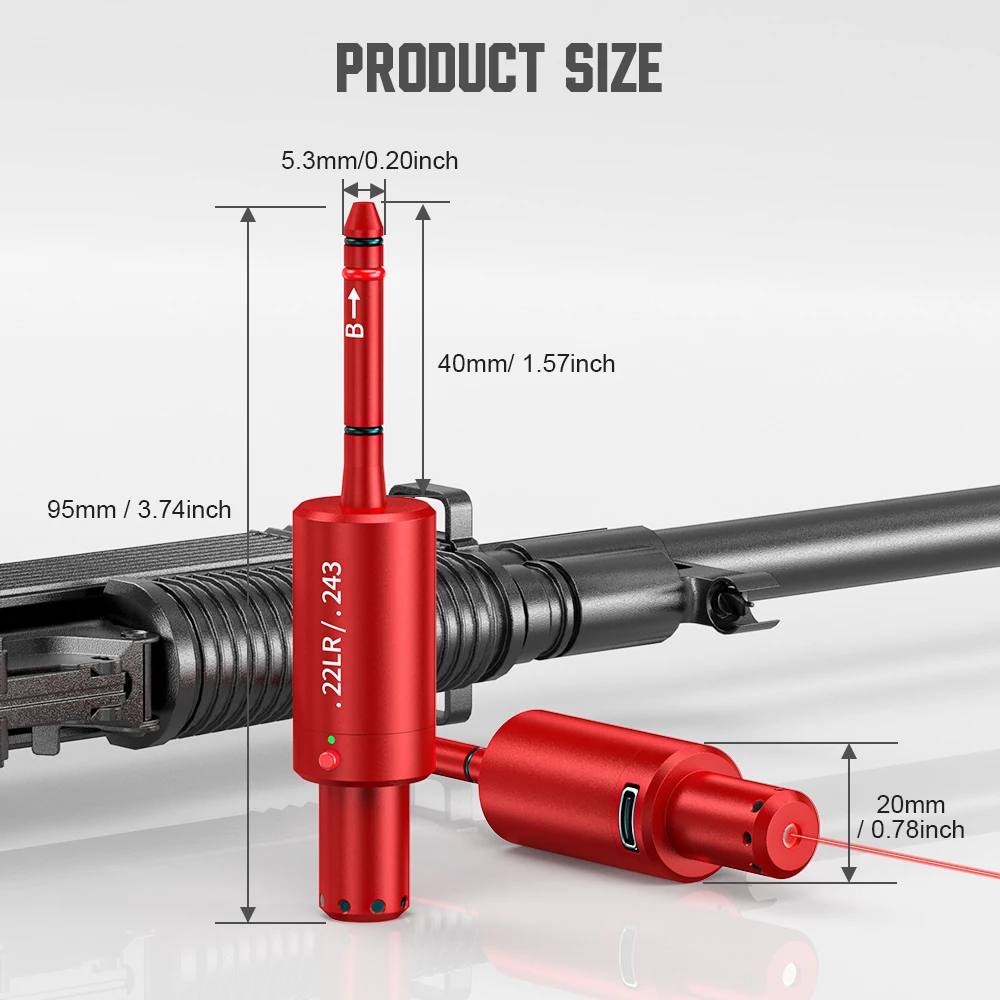 

22LR 243 multifunctional magnetic red green light trainer, dual-purpose for training and calibration