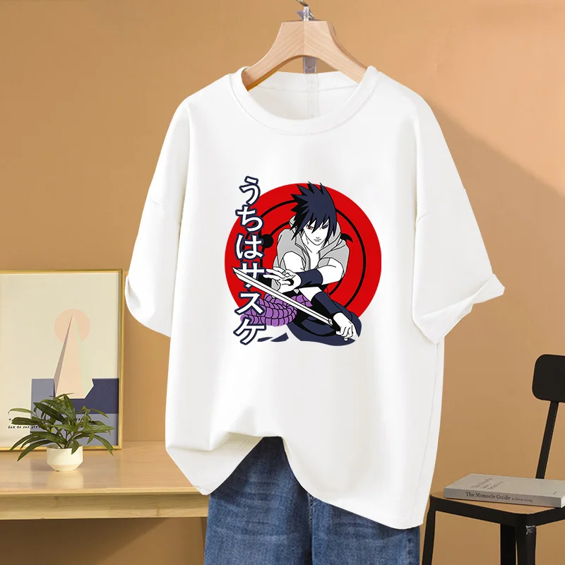 

Anime Naruto T-shirt Uchiha Sasuke Printed Men's and Women's T-shirt Leisure Sports Street Student Couple T-shirt