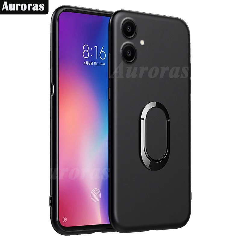 Phone Case For Samsung Galaxy A06 Adsorbable Ring Ultra-Thin Silicone Soft Cover For Samsung Galaxy A16 A05 Shockproof Shell