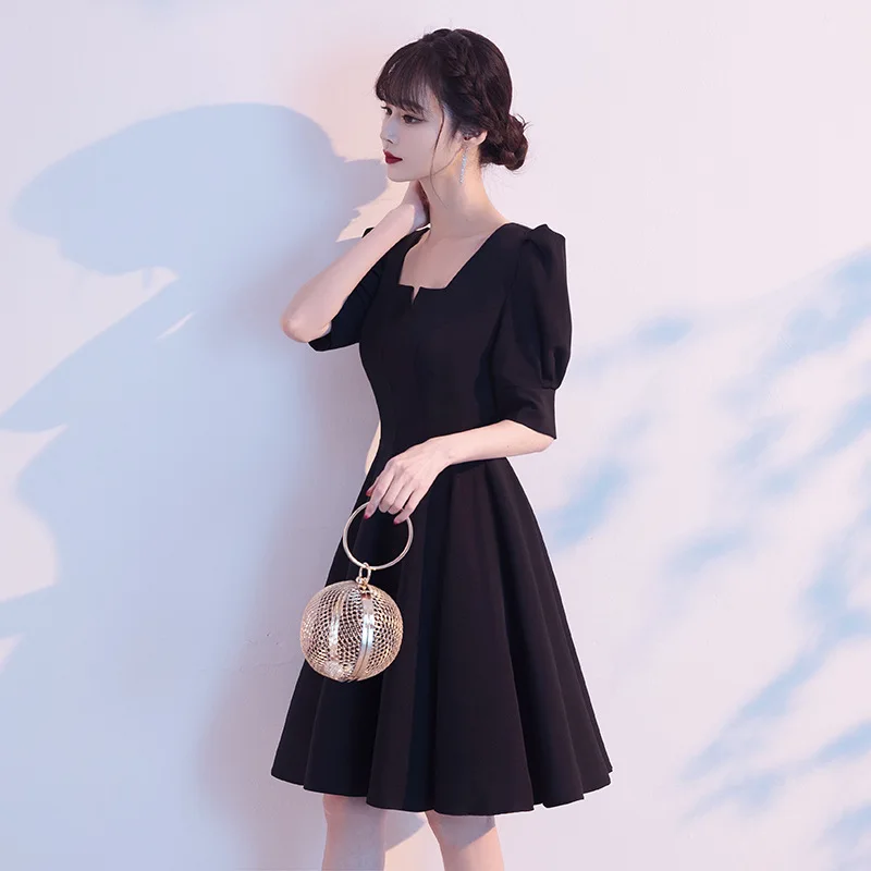 French Evening Party Dress for Women 2023 New Banquet Small Vestidos Black Vintage Elegant Daily Dresses Engagement Clothes