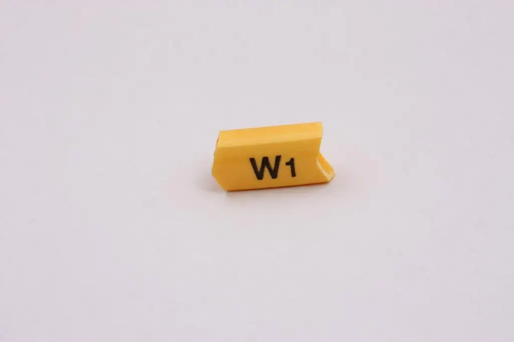 100/600PCS PVC Yellow Color Flat Tubing Number U1 V1 W1 U2 V2 W2 Motor Cable Marker  Wire Pipe Printer letter