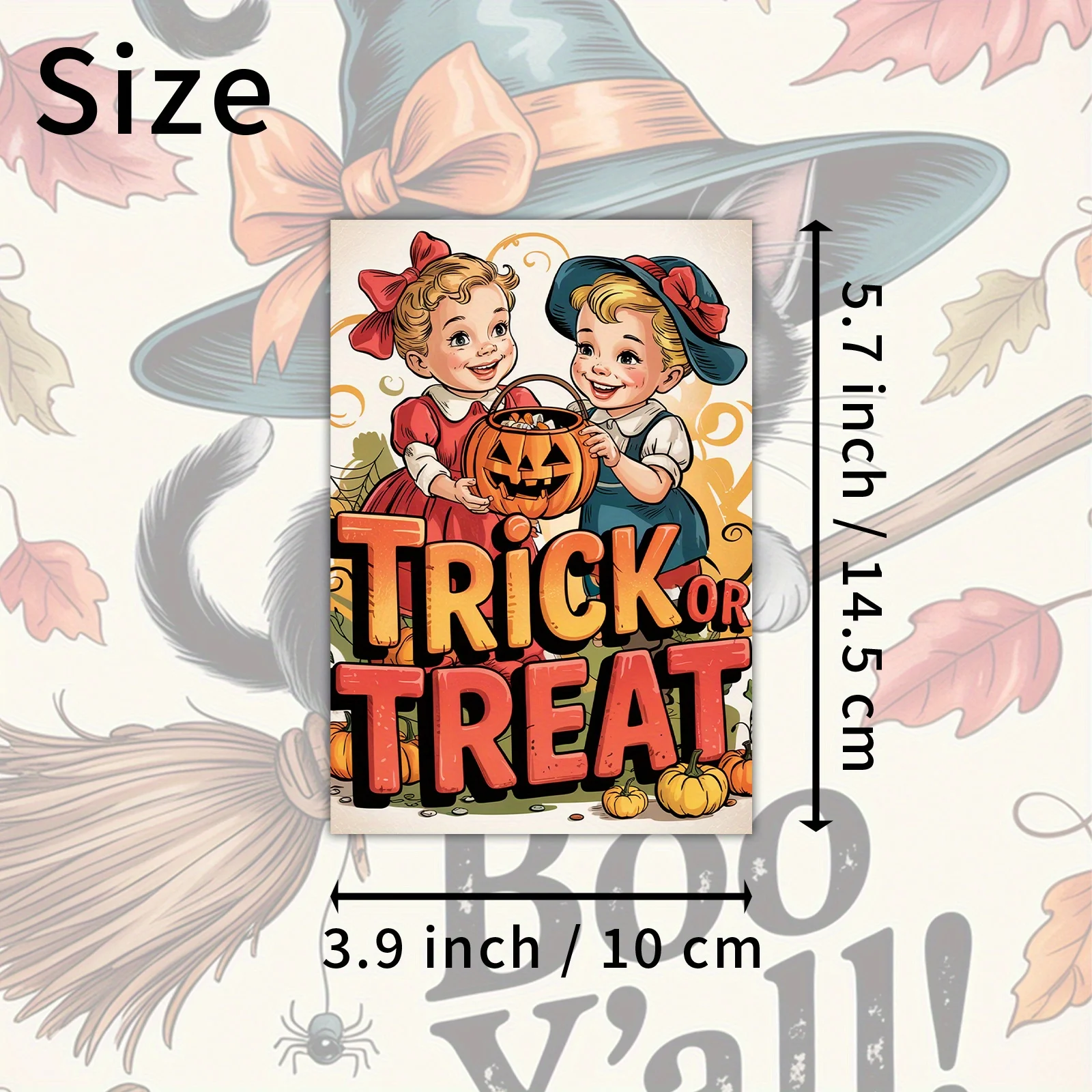 20pcs Retro Witch Pumpkin Halloween Decorative Paper Postcards - Suitable for Hand Account Collage and Handicraft Production