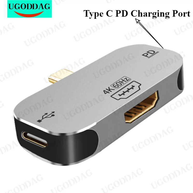 3 in 1 USB Hub Type C to HDMI-compatible Adapter PD Fast Charging USB-C Docking Station for Macbook Pro USB converter 4K 60Hz