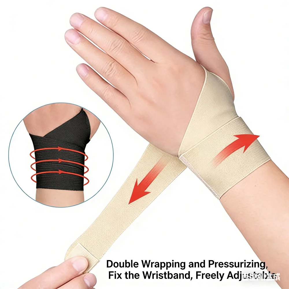 Breathable Wrist Support Skin-Friendly Elastic Compression Sport Wristband Brace for Fitness Badminton Tennis Wrist Protector