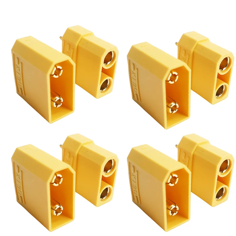 Nuovo 4 paia di connettori XT90 / XT90H coppia 90A anti-scintilla spina gialla e nera con coppe a saldare per batteria drone scooter elettrico fai da te
