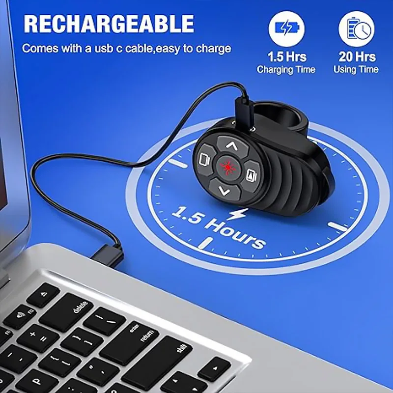 2.4 جيجا هرتز عرض لاسلكي للتحكم عن بعد البنصر USB نوع C قابلة للشحن PPT الفرس لنظام التشغيل Windows-MAC OS Linux Android